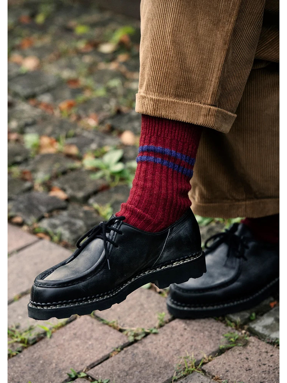 MERINO LAMBS WOOL STRIPE SOCKS
