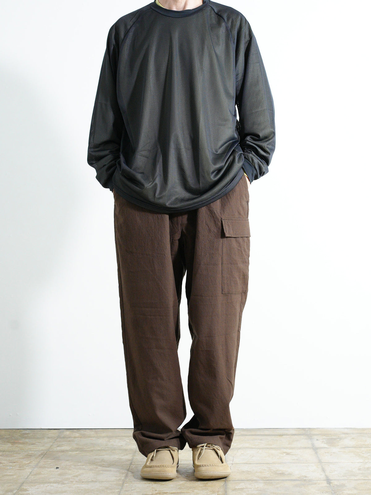TECH WOOL ONE SIDE CARGO PANTS