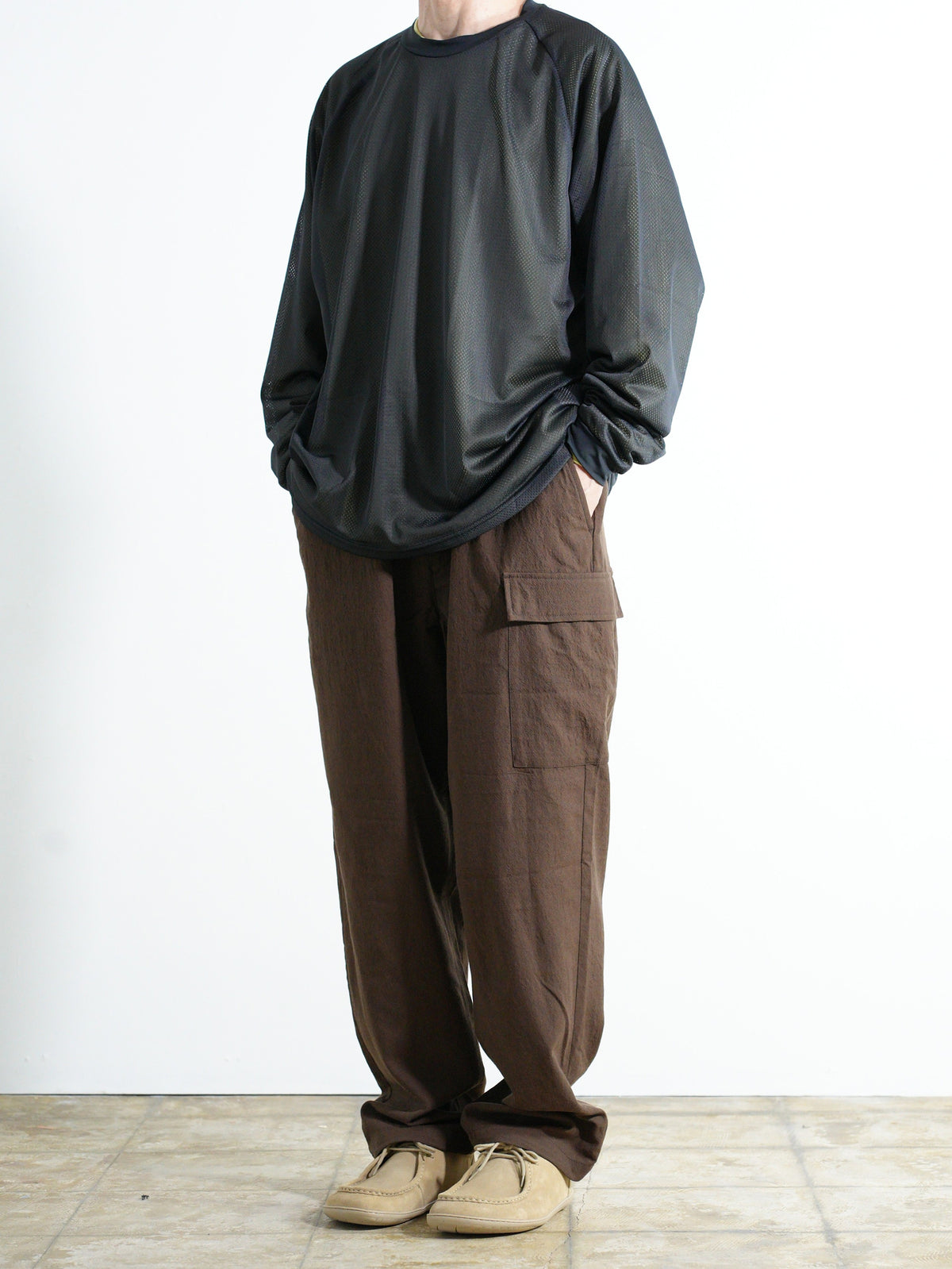 TECH WOOL ONE SIDE CARGO PANTS