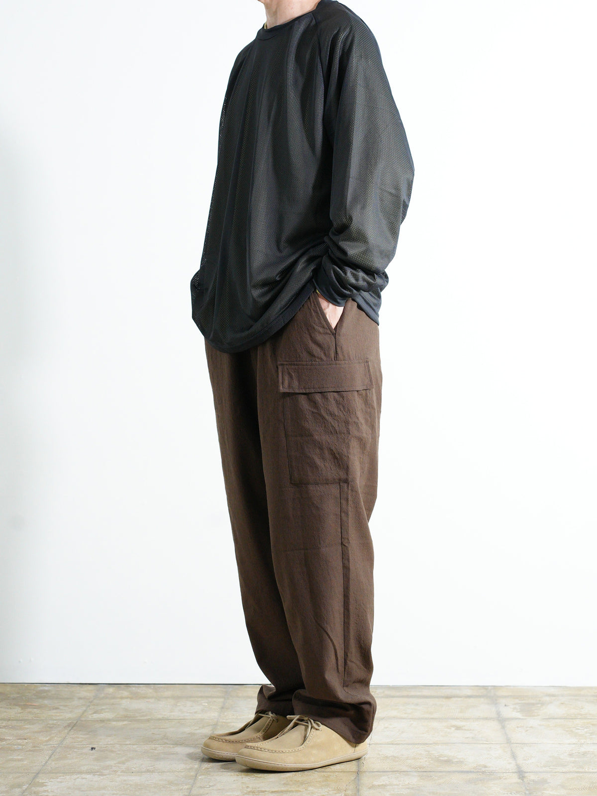 TECH WOOL ONE SIDE CARGO PANTS