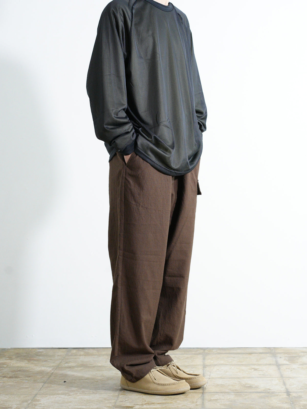 TECH WOOL ONE SIDE CARGO PANTS