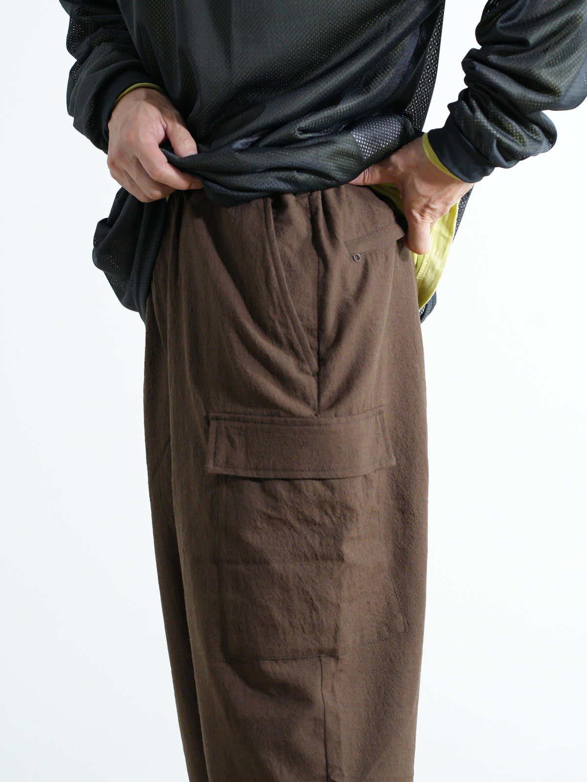 TECH WOOL ONE SIDE CARGO PANTS