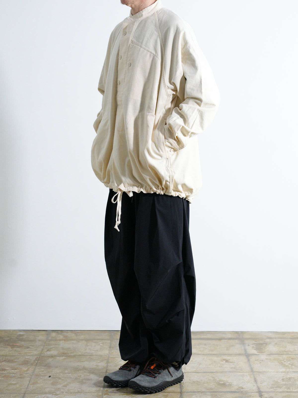 Corduroy Stand-Collar Shirt
