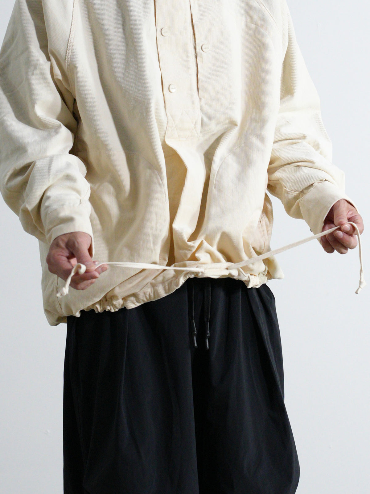 Corduroy Stand-Collar Shirt