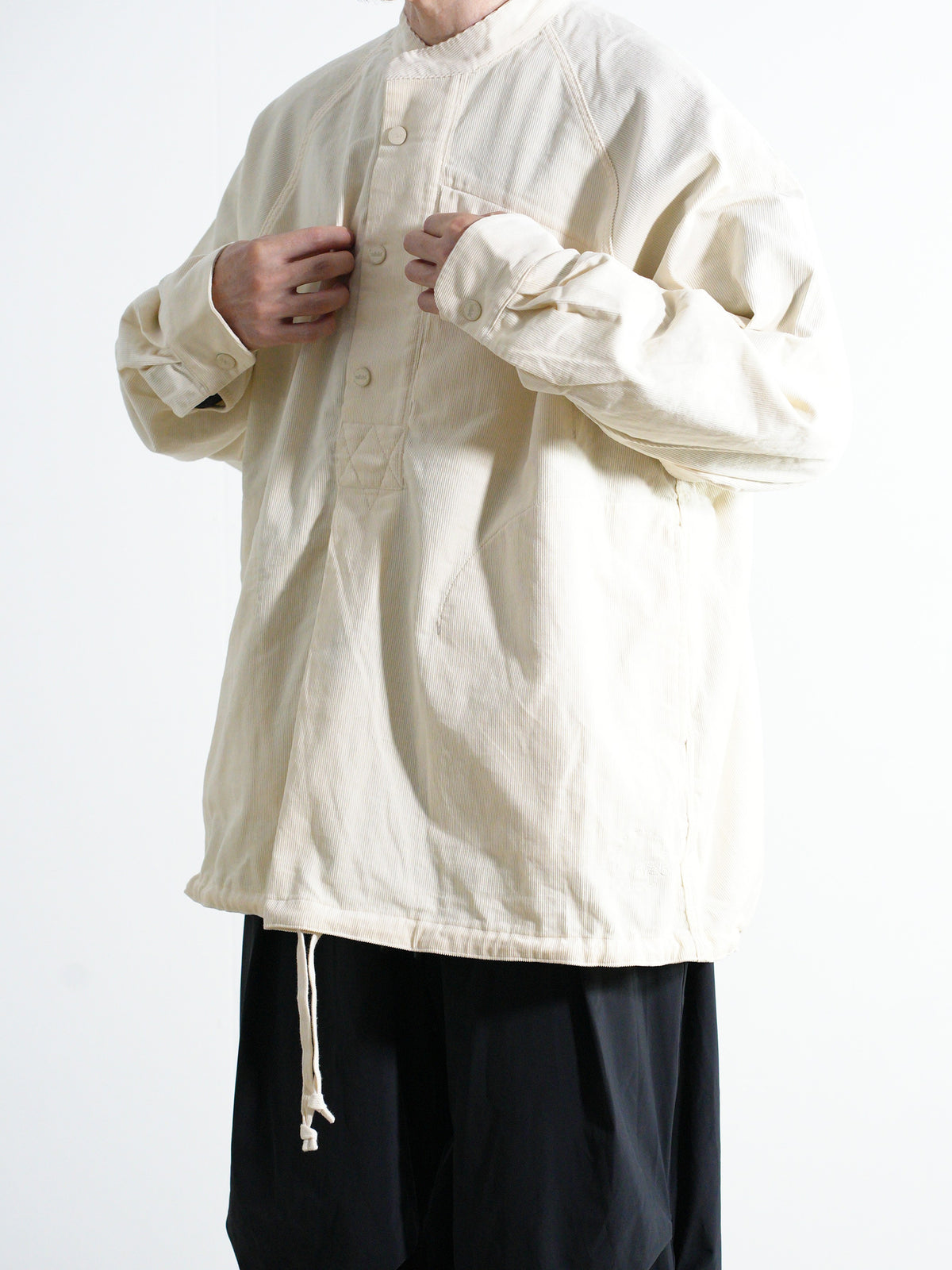Corduroy Stand-Collar Shirt