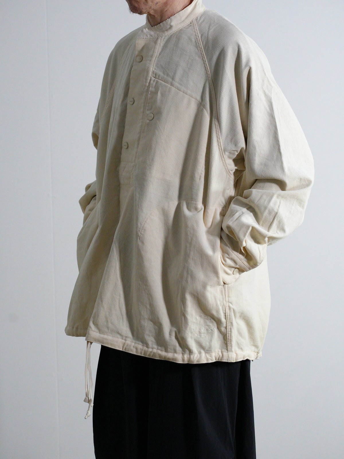 Corduroy Stand-Collar Shirt