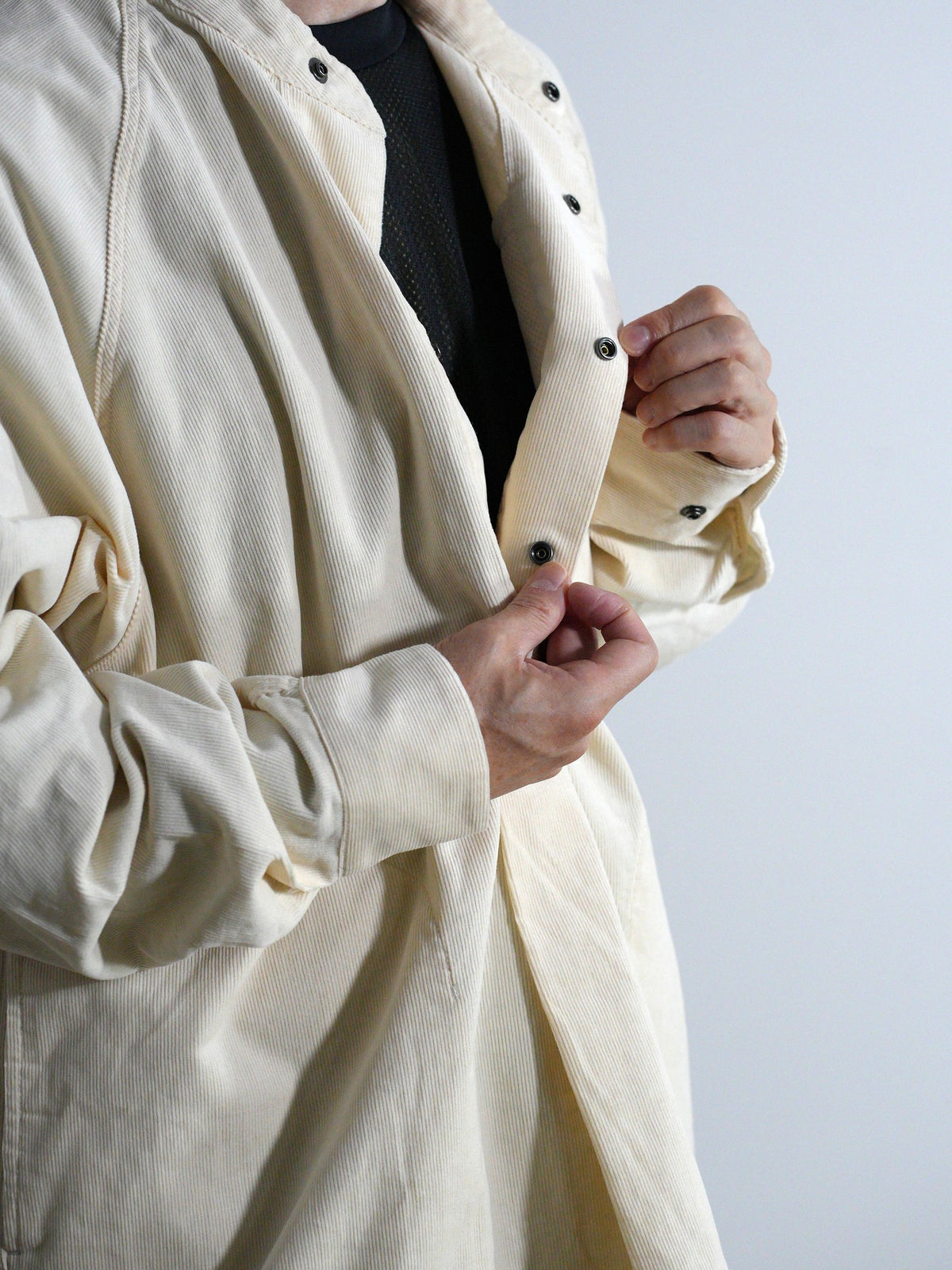 Corduroy Stand-Collar Shirt