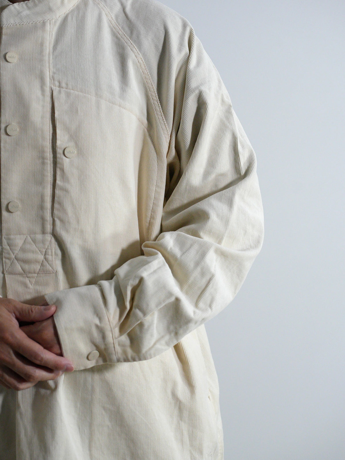 Corduroy Stand-Collar Shirt