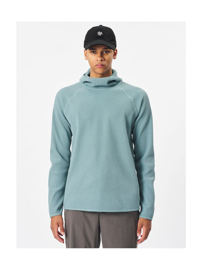 Waffle Knit Long Sleeve Hoodie