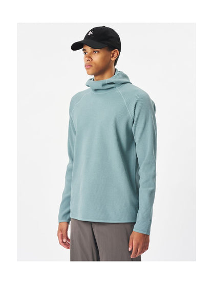 Waffle Knit Long Sleeve Hoodie