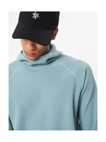 Waffle Knit Long Sleeve Hoodie