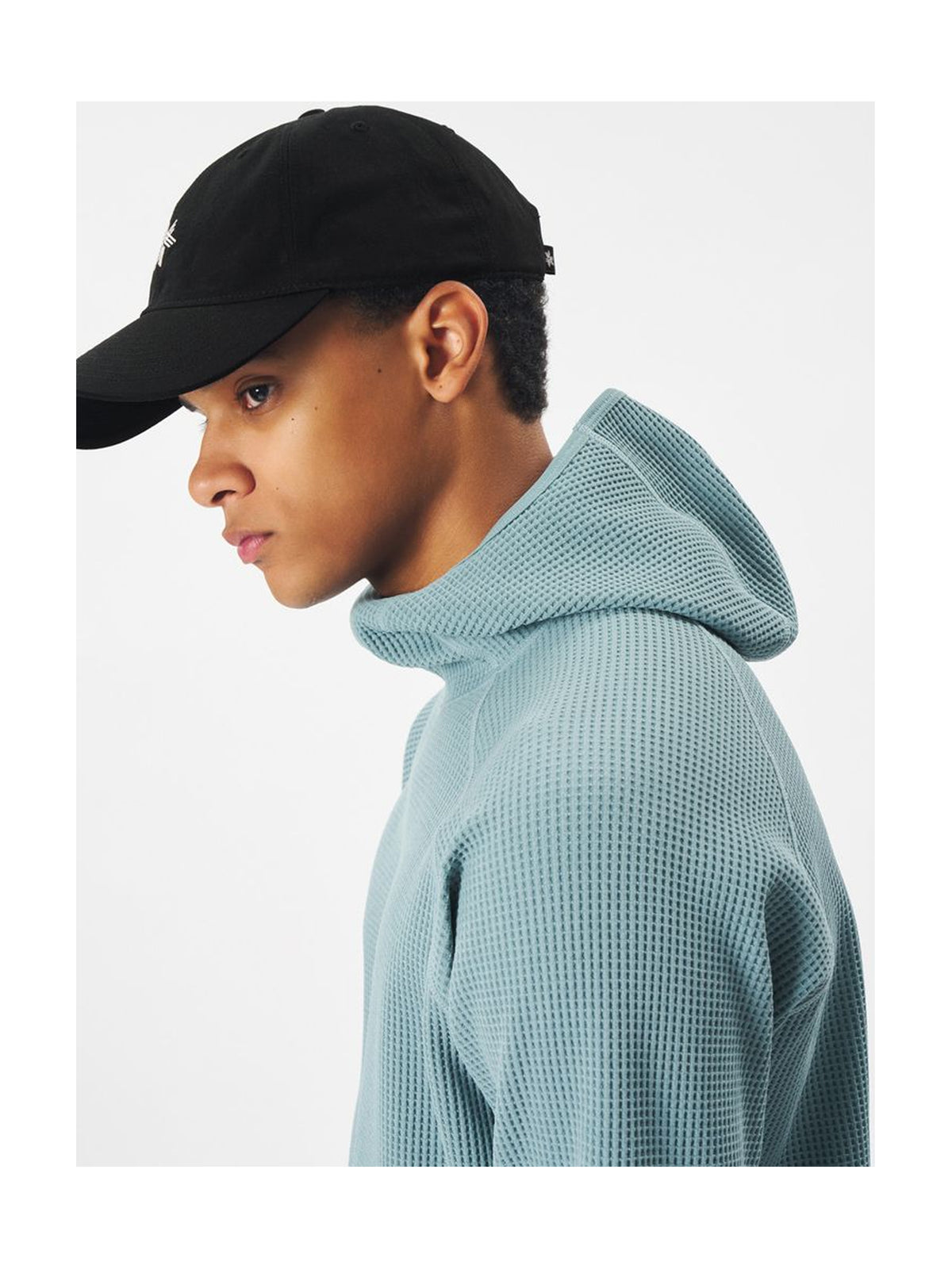 Waffle Knit Long Sleeve Hoodie