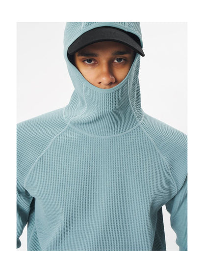 Waffle Knit Long Sleeve Hoodie