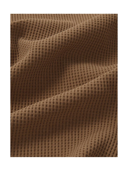 Waffle Knit Long Sleeve Hoodie